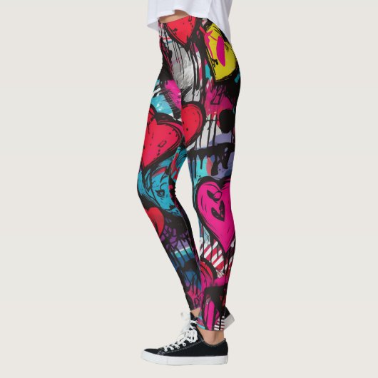 Liefde rebellen-graffiti harten leggings (Links)