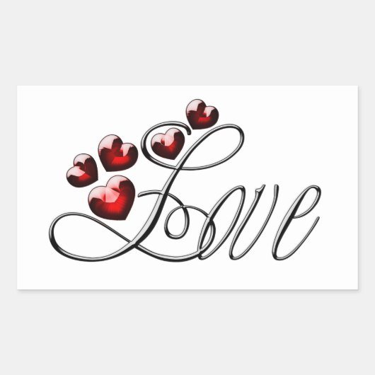 Liefde Rechthoekige Sticker (Voorkant)