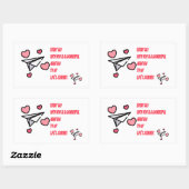 liefde rechthoekige sticker (Vel)