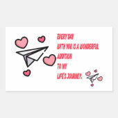 liefde rechthoekige sticker (Voorkant)
