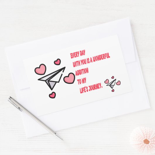 liefde rechthoekige sticker (Envelop)