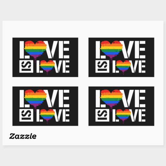 Liefde Rechthoekige Sticker (Vel)