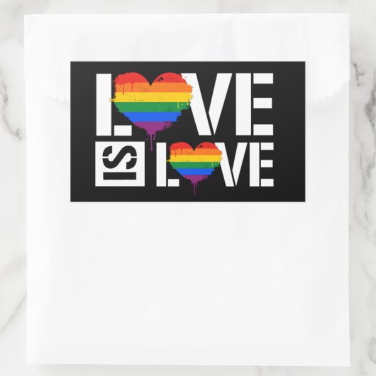 Liefde Rechthoekige Sticker (Tas)