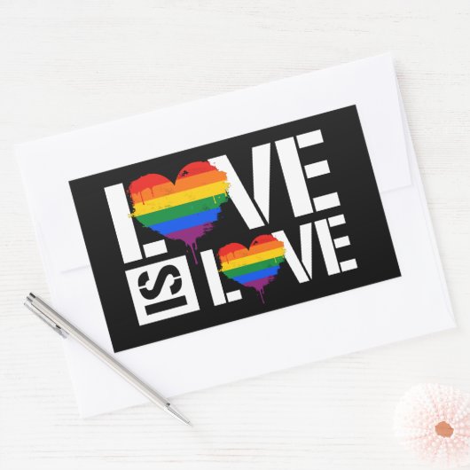 Liefde Rechthoekige Sticker (Envelop)