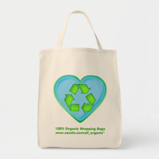 Liefde Recycling Ocean Heart Canvas tas Promo (Voorkant)