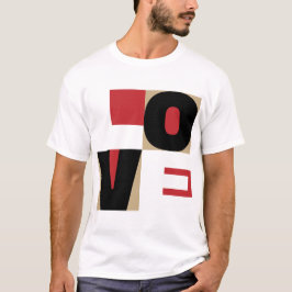 Liefde Red Black Gold, modern Letter-design T-shirt
