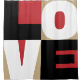 Liefde Red Black Gold stijlvol design met Letter-d Douchegordijn (Voorkant)