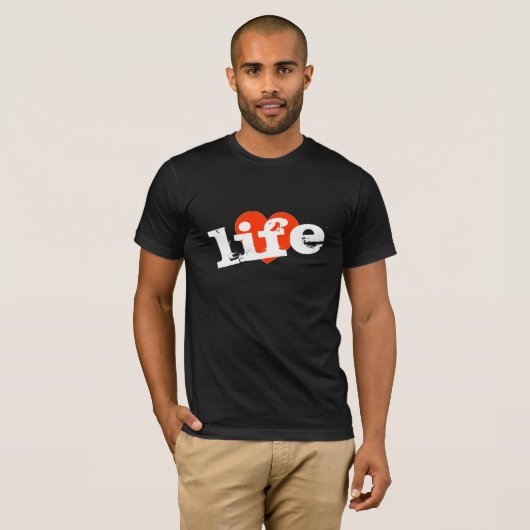 Liefde! Red Heart Design. T-shirt (Voorkant volledig)