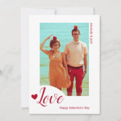 Liefde Red Minimalist Photo Valentijn Day Feestdagenkaart (Voorkant)