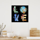 LIEFDE RED ONZE PLANEET POSTER (Keuken)