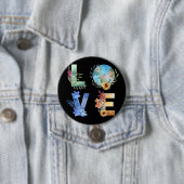 LIEFDE RED ONZE PLANEET RONDE BUTTON 7,6 CM (In situ)