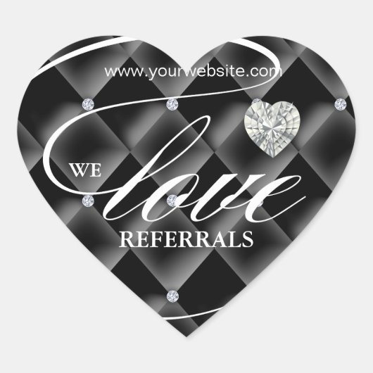 Liefde Referrals Sticker Sieraden Hart (Voorkant)