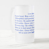 Liefde Regels voor een mok van koudglas (Voorkant links)