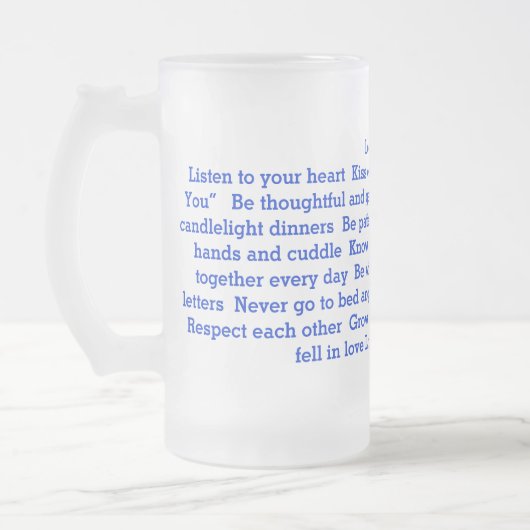 Liefde Regels voor een mok van koudglas (Links)