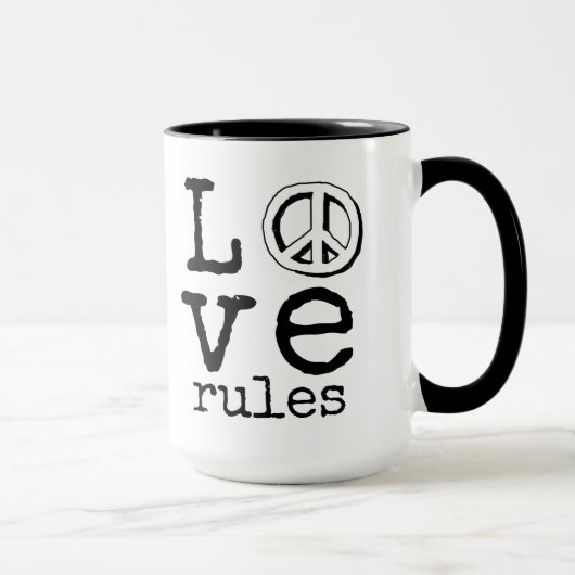 Liefde Regels, Vredesteken, Koffie Mok (Rechts)