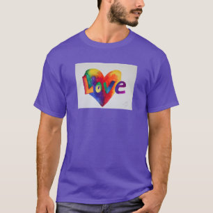 Liefde Regenboog Hart Inspirerende Woord Kunst T-s T-shirt