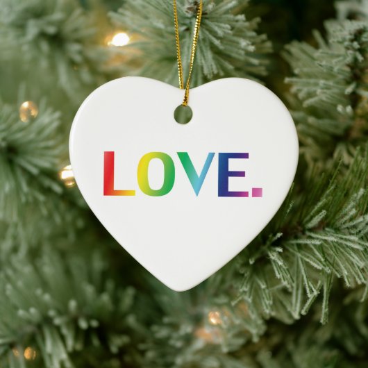 Liefde regenboog kleuren homo pride met kerst keramisch ornament (Boom)
