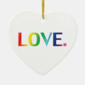 Liefde regenboog kleuren homo pride met kerst keramisch ornament (Voorkant)