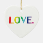 Liefde regenboog kleuren homo pride met kerst keramisch ornament (Achterkant)