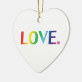 Liefde regenboog kleuren homo pride met kerst keramisch ornament (Links)