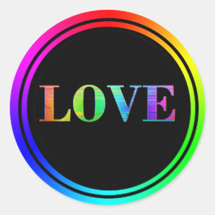 Liefde Regenboog LGBT Ronde Cirkels Sticker