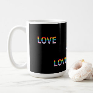 LIEFDE Regenboog LGBTQIA Vlag, Pride Letter Koffiemok