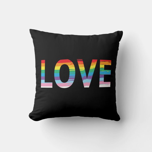 LIEFDE Regenboog LGBTQIA Vlag, Pride Letter Kussen (Voorkant)