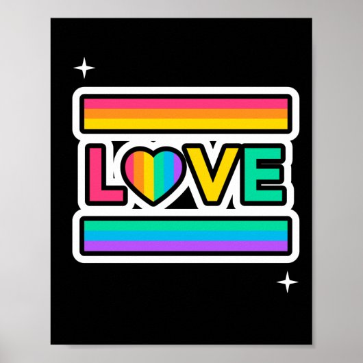 Liefde. Regenboog liefde. Pride lgbtq. Poster (Voorkant)