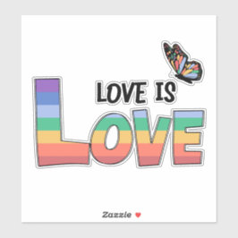 Liefde regenboog sticker