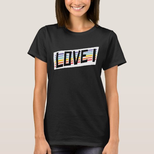 Liefde regenboog strepen t-shirt (Voorkant)