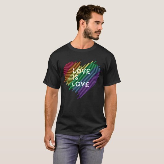 Liefde regenboog t-shirt (Voorkant volledig)