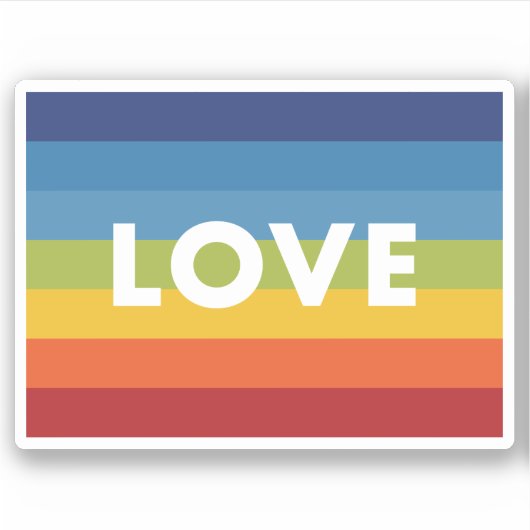 Liefde regenboog vlag sticker (Voorkant)