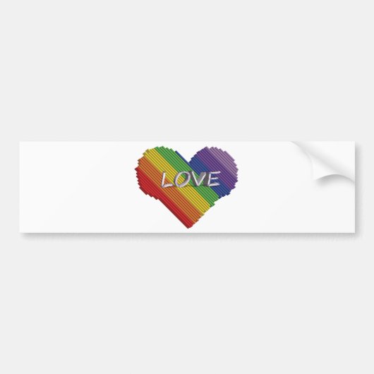 Liefde regenboogbumper sticker (Voorkant)