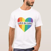 Liefde regenbooghart LGBTQ pride T-Shirt (Voorkant)