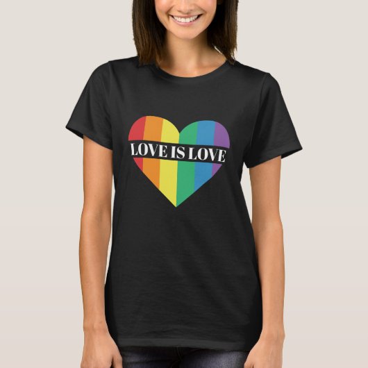 Liefde regenbooghart LGBTQ pride T-Shirt (Voorkant)