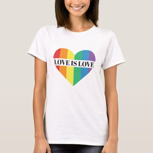 Liefde regenbooghart LGBTQ pride T-Shirt (Voorkant)