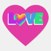 Liefde regenbooghartverwarmde Stickers (Voorkant)