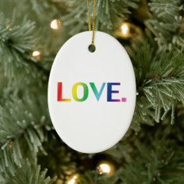 Liefde regenboogkleuren gay pride lgbtq Kerstmis Keramisch Ornament
