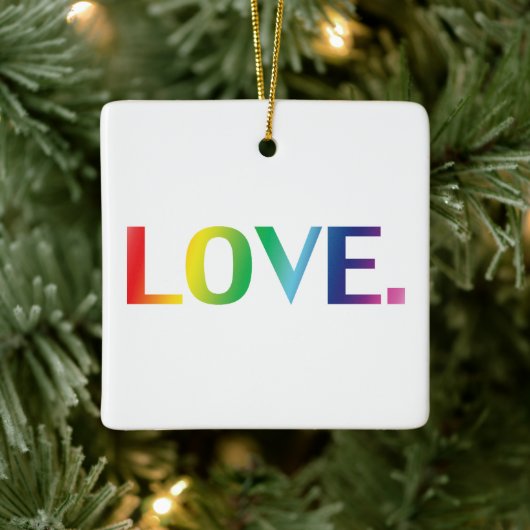 Liefde regenboogkleuren gay pride lgbtq Kerstmis Keramisch Ornament (Boom)
