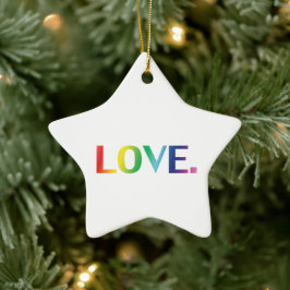 Liefde regenboogkleuren gay pride lgbtq kerstster keramisch ornament