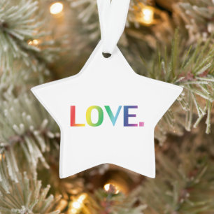 Liefde regenboogkleuren gay pride lgbtq kerstster ornament