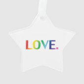 Liefde regenboogkleuren gay pride lgbtq kerstster ornament (achterkant)