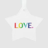 Liefde regenboogkleuren gay pride lgbtq kerstster ornament (voorkant)