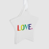 Liefde regenboogkleuren gay pride lgbtq kerstster ornament (voorkant)
