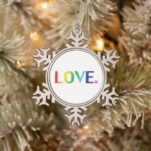 Liefde regenboogkleuren homo-homo-pride lgbtq tin sneeuwvlok ornament