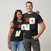 Liefde regenboogkleuren Modern Letter Art Design T-shirt (Unisex)