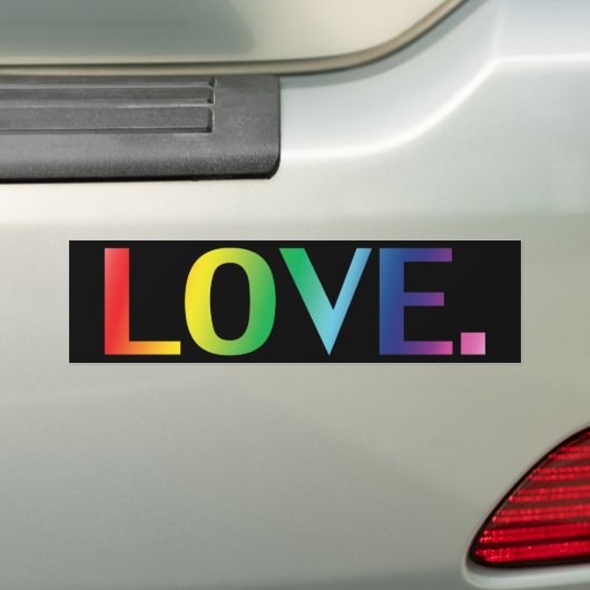Liefde, regenboogkleuren zwarte pride lgbt lgbtq bumpersticker (Op auto)