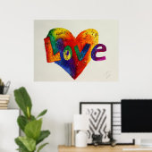 Liefde regenboogkunst Glitter Painting Poster Prin (Thuiskantoor)