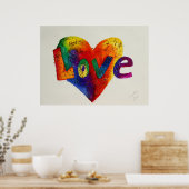 Liefde regenboogkunst Glitter Painting Poster Prin (Keuken)