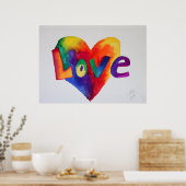 Liefde regenboogkunst Poster afdrukken schilderen (Keuken)